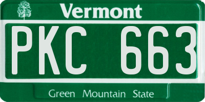 VT license plate PKC663