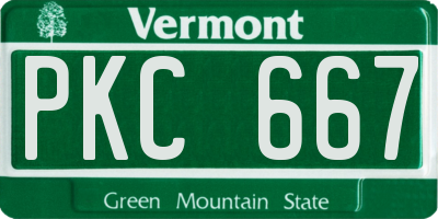 VT license plate PKC667
