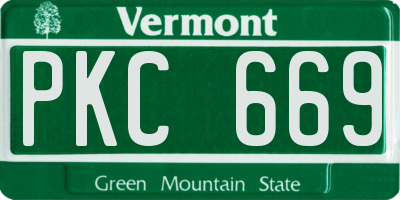 VT license plate PKC669