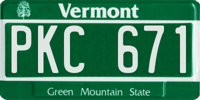 VT license plate PKC671