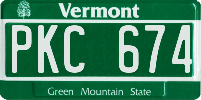 VT license plate PKC674
