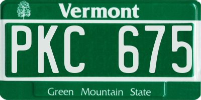 VT license plate PKC675