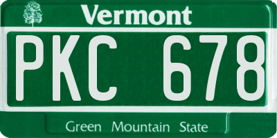 VT license plate PKC678