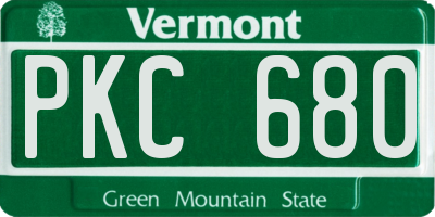 VT license plate PKC680
