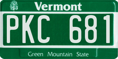 VT license plate PKC681