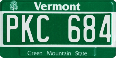 VT license plate PKC684