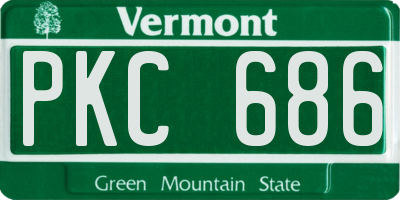 VT license plate PKC686