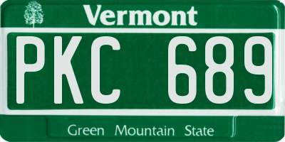 VT license plate PKC689