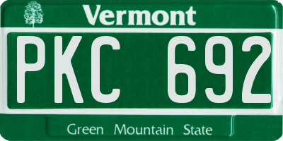 VT license plate PKC692
