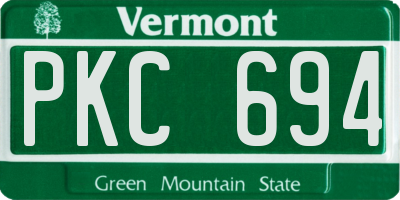 VT license plate PKC694