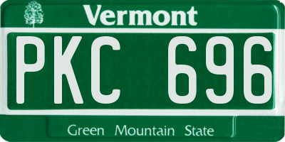 VT license plate PKC696