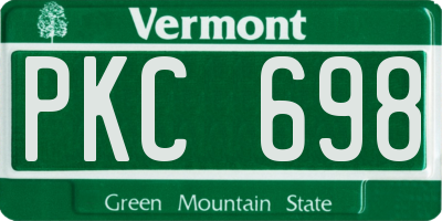 VT license plate PKC698