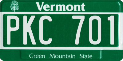 VT license plate PKC701