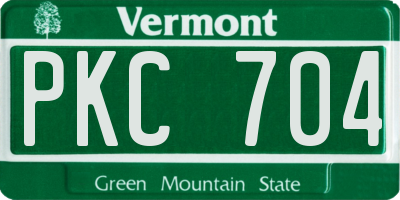 VT license plate PKC704