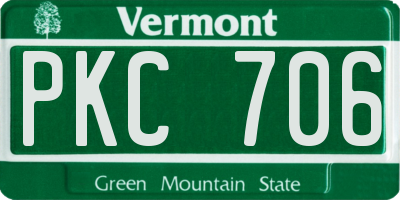 VT license plate PKC706