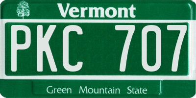 VT license plate PKC707