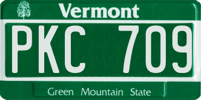 VT license plate PKC709
