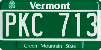 VT license plate PKC713