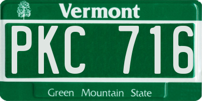 VT license plate PKC716