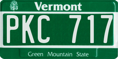 VT license plate PKC717