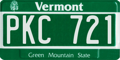 VT license plate PKC721