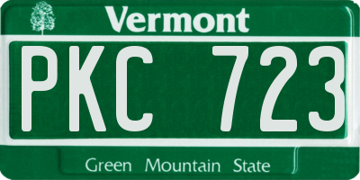 VT license plate PKC723
