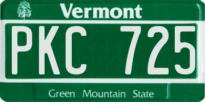 VT license plate PKC725