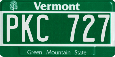 VT license plate PKC727