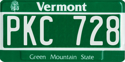 VT license plate PKC728
