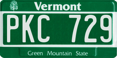 VT license plate PKC729