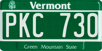 VT license plate PKC730
