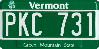 VT license plate PKC731