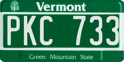 VT license plate PKC733
