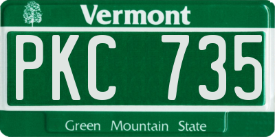 VT license plate PKC735