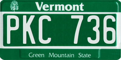 VT license plate PKC736