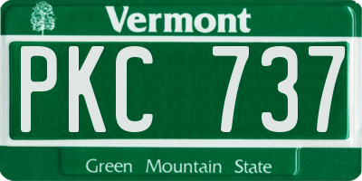 VT license plate PKC737