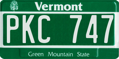 VT license plate PKC747