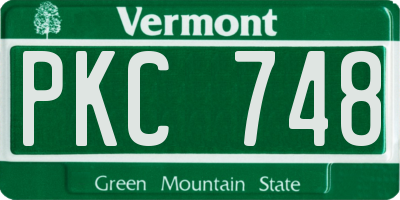VT license plate PKC748
