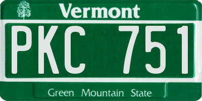 VT license plate PKC751