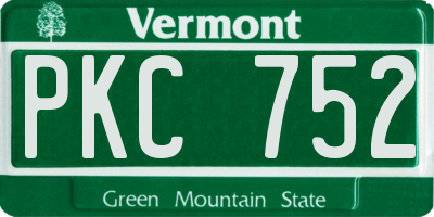 VT license plate PKC752