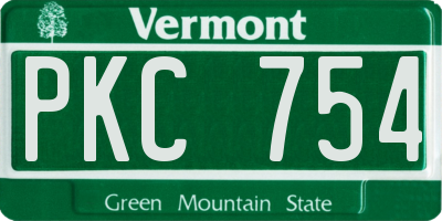 VT license plate PKC754