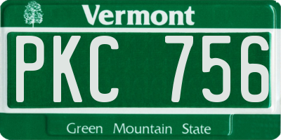 VT license plate PKC756