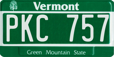VT license plate PKC757