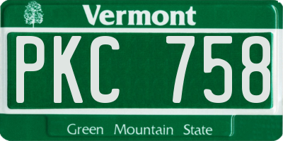 VT license plate PKC758