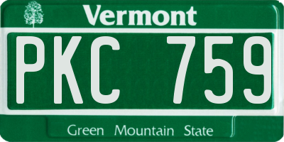 VT license plate PKC759