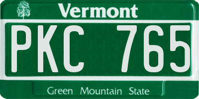 VT license plate PKC765