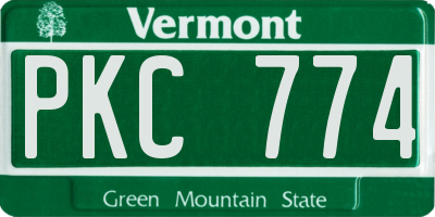 VT license plate PKC774