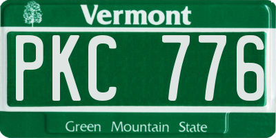 VT license plate PKC776
