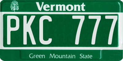 VT license plate PKC777