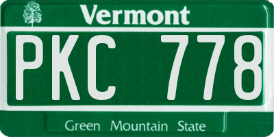 VT license plate PKC778